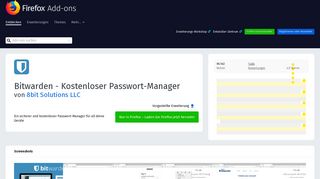 
                            5. Bitwarden - Kostenloser Passwort-Manager – Holen ... - Firefox Add-ons