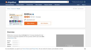 
                            8. BitWine Reviews - 7 Reviews of Bitwine.com | Sitejabber