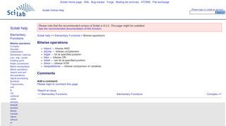 
                            8. Bitwise operations - Scilab Online Help