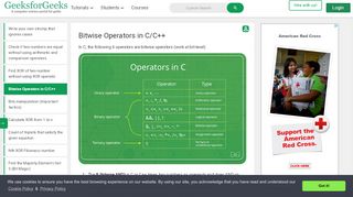 
                            12. Bitwise Operators in C/C++ - GeeksforGeeks