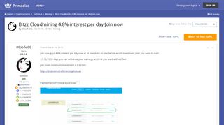 
                            2. Bitzz Cloudmining 4.8% interest per day!Join now - Mining ...