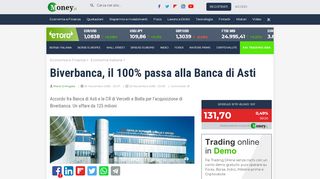 
                            10. Biverbanca, il 100% passa alla Banca di Asti - Money.it