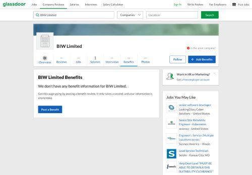 
                            13. BIW Limited Employee Benefits and Perks | Glassdoor