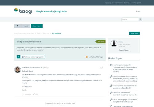 
                            4. Bizagi sin login de usuario - Bizagi Feedback