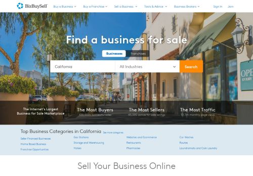 
                            8. BizBuySell - The Internet's Largest Business for Sale & Franchise for ...