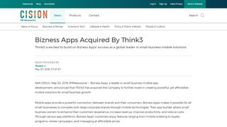 
                            12. Bizness Apps Acquired By Think3 - PR Newswire