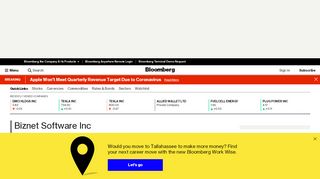 
                            8. BizNet Software, Inc.: Private Company Information - Bloomberg