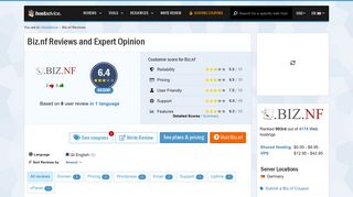 
                            11. Biz.nf Reviews by 8 Users & Expert Opinion - Feb 2019 - HostAdvice