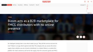 
                            7. Bizom is the marketplace for distributors not present online - YourStory