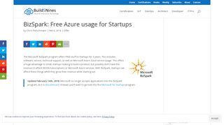 
                            7. BizSpark: Free Azure usage for Startups – Build Azure