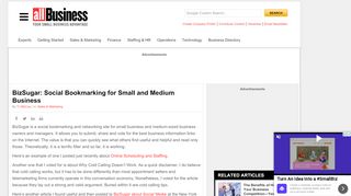 
                            13. BizSugar: Social Bookmarking for Small and Medium Business ...