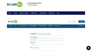 
                            8. BizWeb.Biz Member Account Dashboard