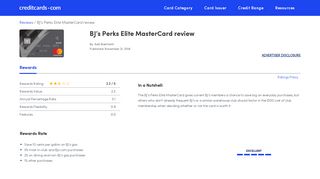 
                            10. BJ's Perks Elite MasterCard Review - CreditCards.com