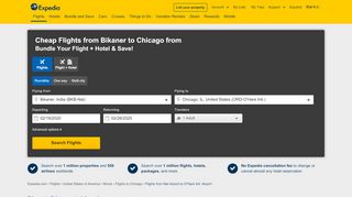 
                            10. BKB to ORD: Flights from Bikaner to Chicago | Expedia