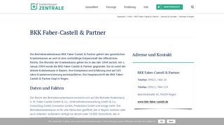 
                            6. ▷ BKK Faber-Castell & Partner - Adresse & Kontakt - Zentrale in Regen