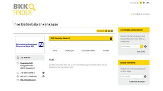 
                            9. BKK Finder: Welche BKK passt zu mir? BKK Deutsche Bank AG