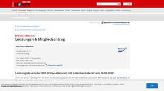
                            9. BKK Werra-Meissner: Leistungen & Mitgliedsantrag | FOCUS.de
