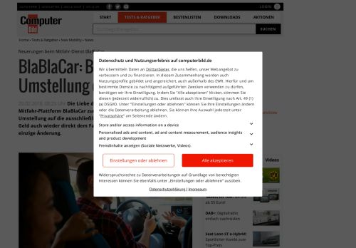 
                            13. BlablaCar: Barzahlung und Umstellung Servicegebühr - Computer Bild