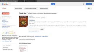 
                            13. Black Hat Python: Python Programming for Hackers and Pentesters