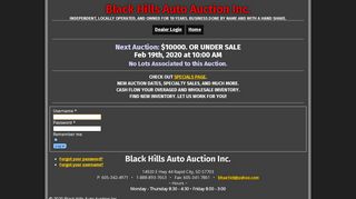 
                            2. Black Hills Auto Auction Inc - - Dealer Login