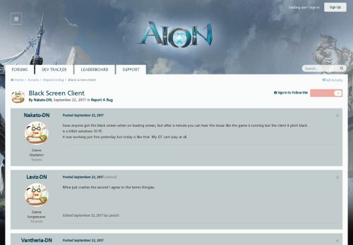 
                            10. Black screen client - Report A Bug - Aion Online