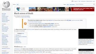 
                            12. Black Screen of Death - Wikipedia