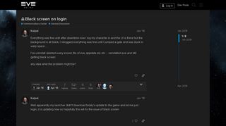 
                            2. Black screen on login - General Discussion - EVE Online Forums
