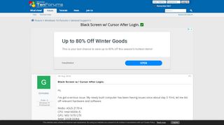 
                            11. Black Screen w/ Cursor After Login. Solved - Windows 10 Forums