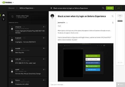 
                            1. Black screen when try login on Geforce Experience - GeForce Forums