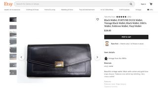 
                            11. Black Wallet FORTUNE DUCK Wallet Vintage Black Wallet Black | Etsy