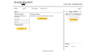 
                            5. Black Walnut Cafe Online Ordering - Login