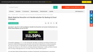 
                            9. Black Week bei NovaStor mit Händlerrabatten für Backup & Cloud ...