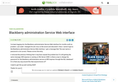 
                            8. Blackberry administration Service Web interface - IT Toolbox