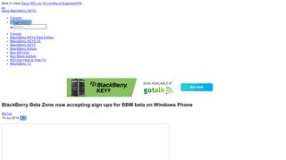 
                            2. BlackBerry Beta Zone now accepting sign ups for BBM beta on ...