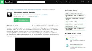 
                            8. BlackBerry Desktop Manager - Free download and software reviews ...