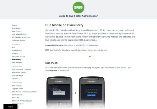 
                            11. BlackBerry - Guide to Two-Factor Authentication - Duo Security