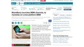 
                            13. BlackBerry launches BBM channels, to monetize on cross-platform ...