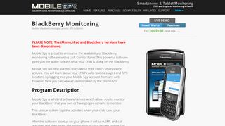 
                            11. BlackBerry Monitoring Software - Mobile Spy for BlackBerry Monitoring