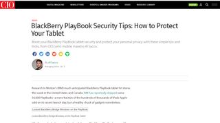 
                            11. BlackBerry PlayBook Security Tips: How to Protect Your Tablet | CIO