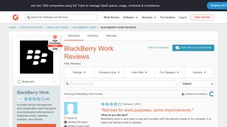 
                            12. BlackBerry Work Reviews 2019 | G2 Crowd