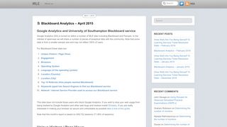 
                            8. Blackboard Analytics – April 2015 - University of Southampton