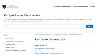 
                            11. Blackboard Collaborate Ultra | Faculty Guides and Documentation