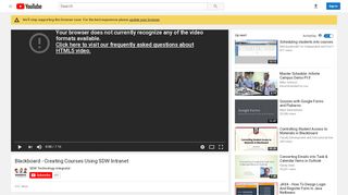 
                            10. Blackboard - Creating Courses Using SDW Intranet - YouTube