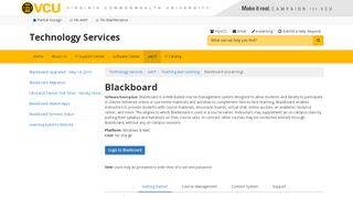 
                            3. Blackboard (eLearning) | Technology Services | VCU