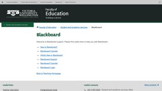 
                            1. Blackboard | Faculty of Education | Victoria University of Wellington