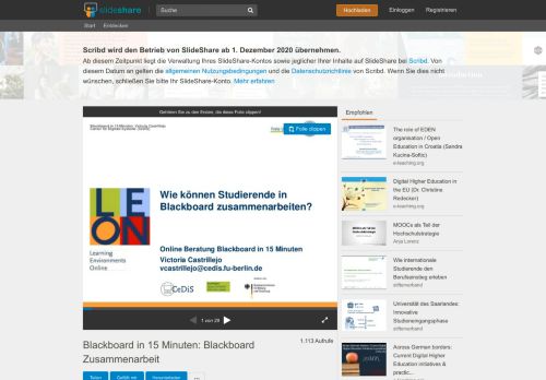 
                            12. Blackboard in 15 Minuten: Blackboard Zusammenarbeit - Slideshare