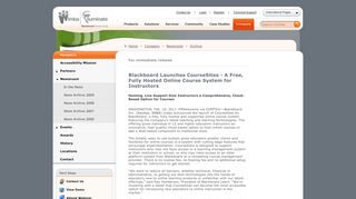 
                            11. Blackboard Launches CourseSites - A Free, Fully Hosted Online ...