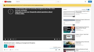 
                            9. Blackboard Learn - Adding an Assignment Dropbox - YouTube