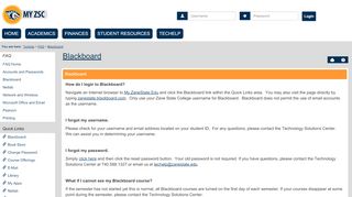 
                            6. Blackboard - Main View | Blackboard | FAQ | My ZSC