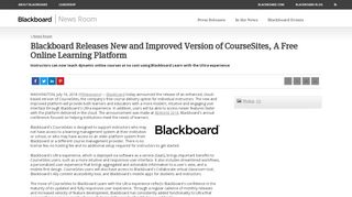 
                            4. Blackboard Releases New and Improved Version of CourseSites, A ...